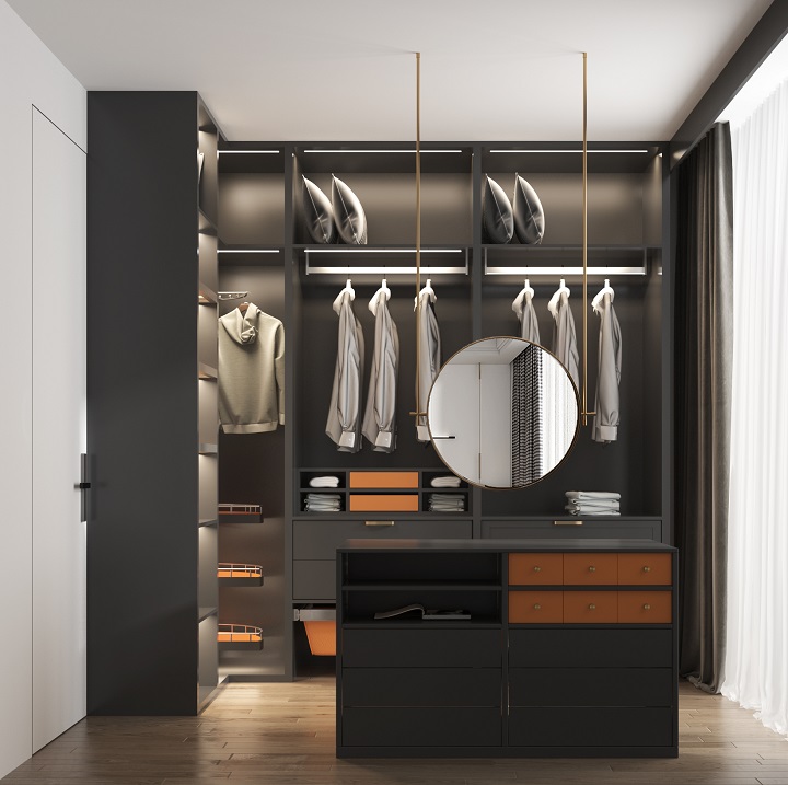 定制衣帽间效果图
